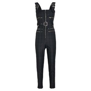 WeWoreWhat Navy Plaid Moro Overalls